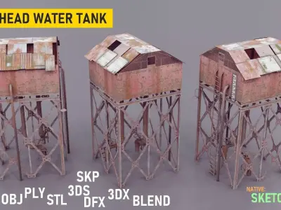 overhead water tank 3D model