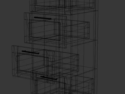 Small Wooden Cabinet with Drawers PBR Free low-poly 3D model