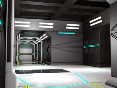 Sci Fi Corridor  3D model 77