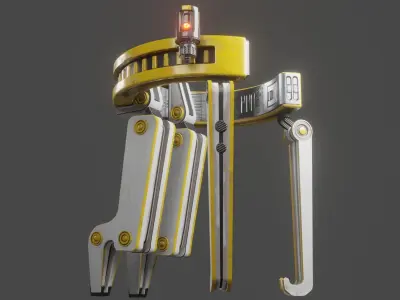 Yellow Robot Sci-fi 3D model