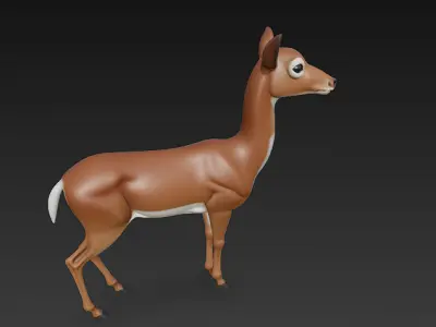 Deer Realistic 3D Model Basic - Low Poly Realistic Low-poly 3D model