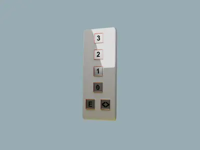 Simple Elevator control panel Low-poly 3D model