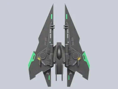 Low poly spacecraft Low-poly 3D model