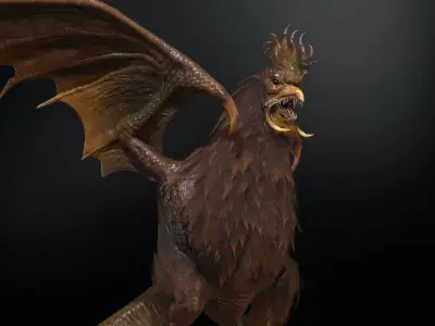  Kurolisk is an ancient Slavic monster Low-poly 3D model