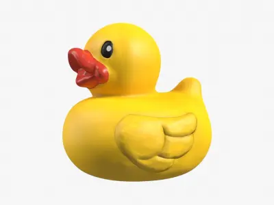 Bathtub Duck in yellow Low-poly 3D model