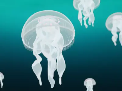 Aurelia Aurita or common jellyfish 3D model