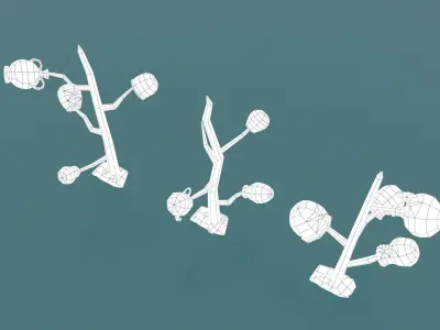 Low poly earthenware vases and pots Low-poly 3D model