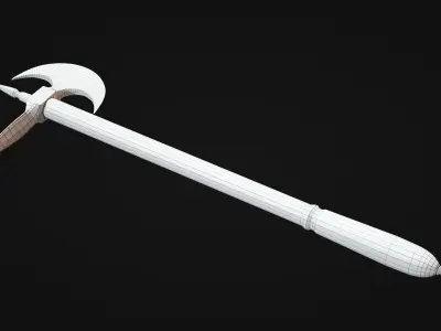 Iron Battle Axe Low-poly 3D model