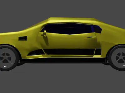 Bumblebee car Free low-poly 3D model