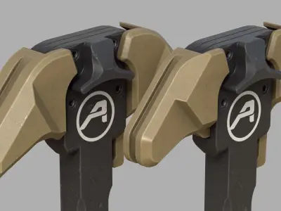 BREACH Charging Handle - Replica - LOW POLY Low-poly 3D model