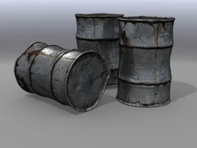 Rusty Barrel highpoly 3D model