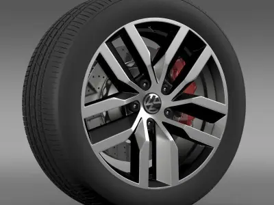 Volkswagen Golf S wheel 3D model