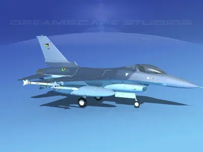 Gen Dyn F-16A Falcon UAE 3D model