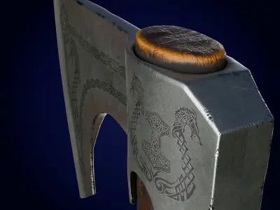 One Handed Viking Axes Free low-poly 3D model