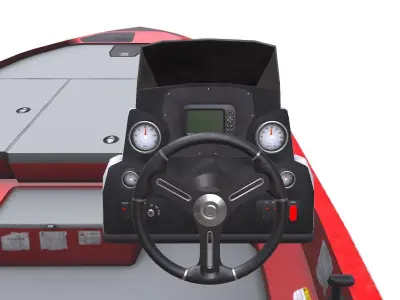 Bass Fishing Boat Low-poly PBR Low-poly 3D model