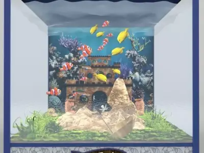 Aquarium with fish and plants inside 3D model