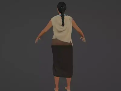 Hohokam Woman Low-poly 3D model