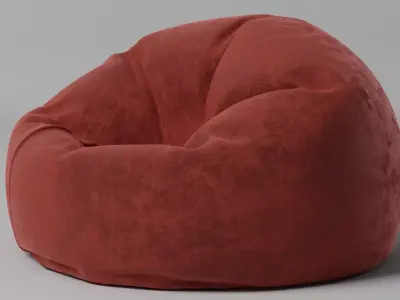 Red Velvet Bean Bag Free 3D model