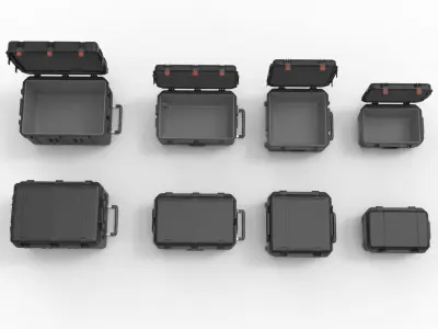 set of Box-Military Case  Pelican 3D model