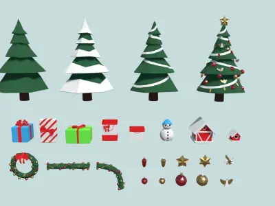POLY Christmas Low-poly 3D model
