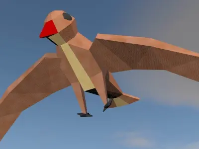 Origami Bird 3D model