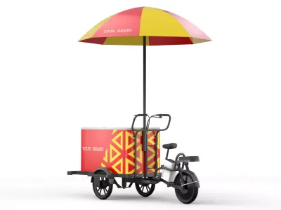 Coffee Cart E-Bike Low-poly 3D model