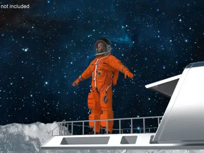 Detailed Astronaut Wearing Advanced Crew Escape Suit Fur 3D model