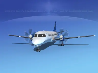 SAAB 2000 Blue 1 3D model