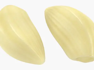 Peeled Garlic Clove in a Glass Bowl 3D model
