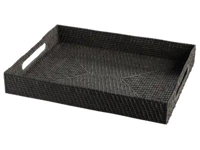  Rattan Tray Model, Black 