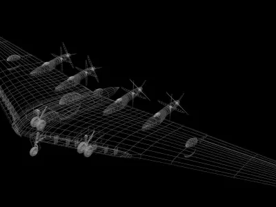 Northrop B-25 Flying Wing Low-poly 3D model