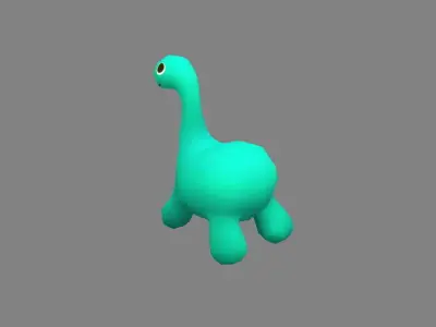 Cartoon little dinosaur toy Low-poly 3D model