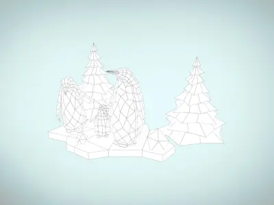 Penguin Family 3D model