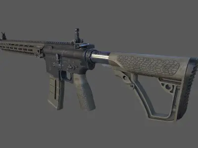 Carbine M4A1 Assault Rifle MK18 Low-poly 3D model