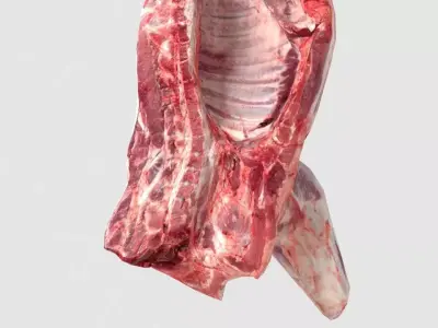 Pork Body Half Low-poly 3D model