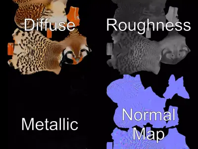 Elegant Quail Bird model pack Low-poly 3D model