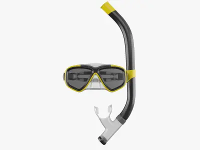Scuba Collection pair of snorkel and goggles 3D model