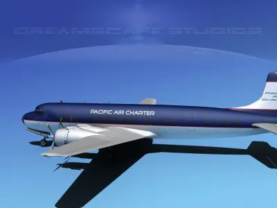 Douglas DC-7C Pacific Air Charter 3D model