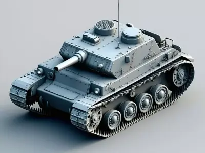 Realistic Tank 3D Model Low-poly 3D model