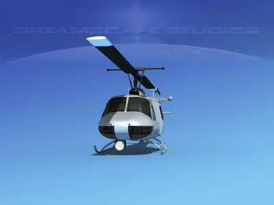 Bell 204 Bare Metal 3D model
