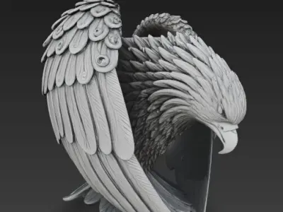 Predatory Bird Eagle Falcon Planter Pen Holder 3D print model