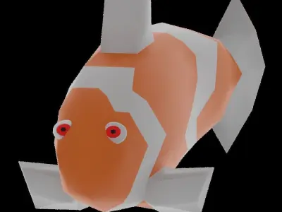 23 Low Poly Fish pack with icons Low-poly 3D model