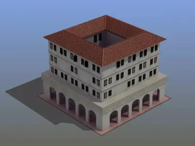 Roman Apartment Building Low-poly 3D model