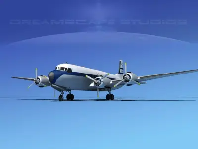 Douglas DC-7B BOAC 3D model
