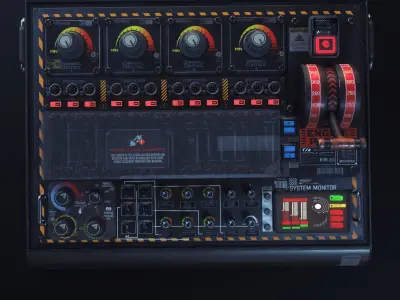 SCI-FI CONTROL PANEL  Low-poly 3D model