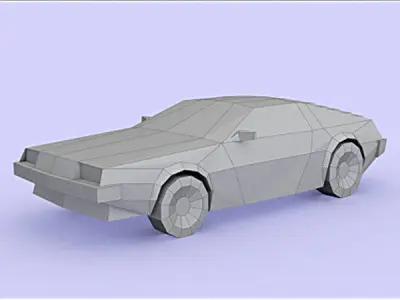 Delorean back to future car Free low-poly 3D model