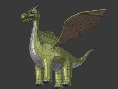 Cartoon Dragon  Low-poly 3D model