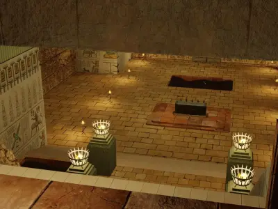 Egypt Soul Chamber Mystical Ritual Room with Sacred Water 3D model
