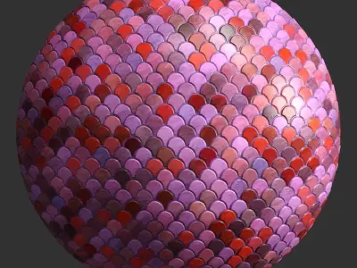 Materials 19- Fish scale tiles PBR Texture