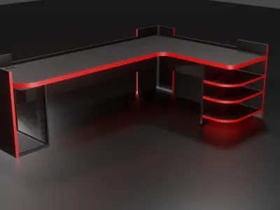 Gaming Desk Free low-poly 3D model purchase